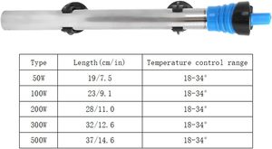 Ahorro de energía 50W/100W/200W/300W/500W <span class=keywords><strong>Calentador</strong></span> sumergible <span class=keywords><strong>para</strong></span> <span class=keywords><strong>acuario</strong></span> Temperatura de acero inoxidable Termostato Varilla de calentamiento <span class=keywords><strong>para</strong></span> caja de peces - Product Image 2