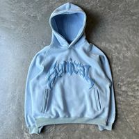 Haute qualité bricolage 3D bouffée impression pull Europe coton à capuche lavé Vintage hommes sweats à capuche sweats
