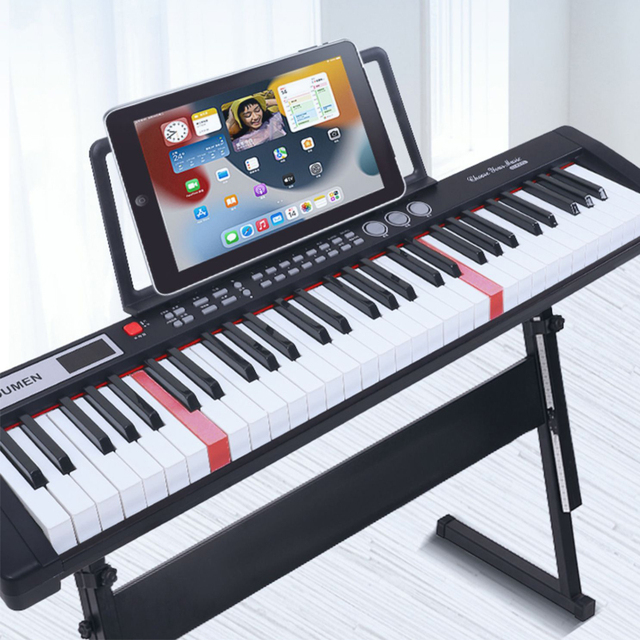 Professional 61-Keys Electronic Organ Keyboard with Musical Instrument Lighting Effects