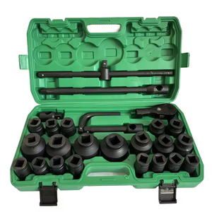 26pcs tự động bảo trì Heavy-Duty Metric ổ cắm thiết lập 3/4 inch 1-inch ổ đĩ<span class=keywords><strong>a</strong></span> bao gồm 6 điểm Adapter Ratchet cờ lê công cụ thiết lập - Product Image 2