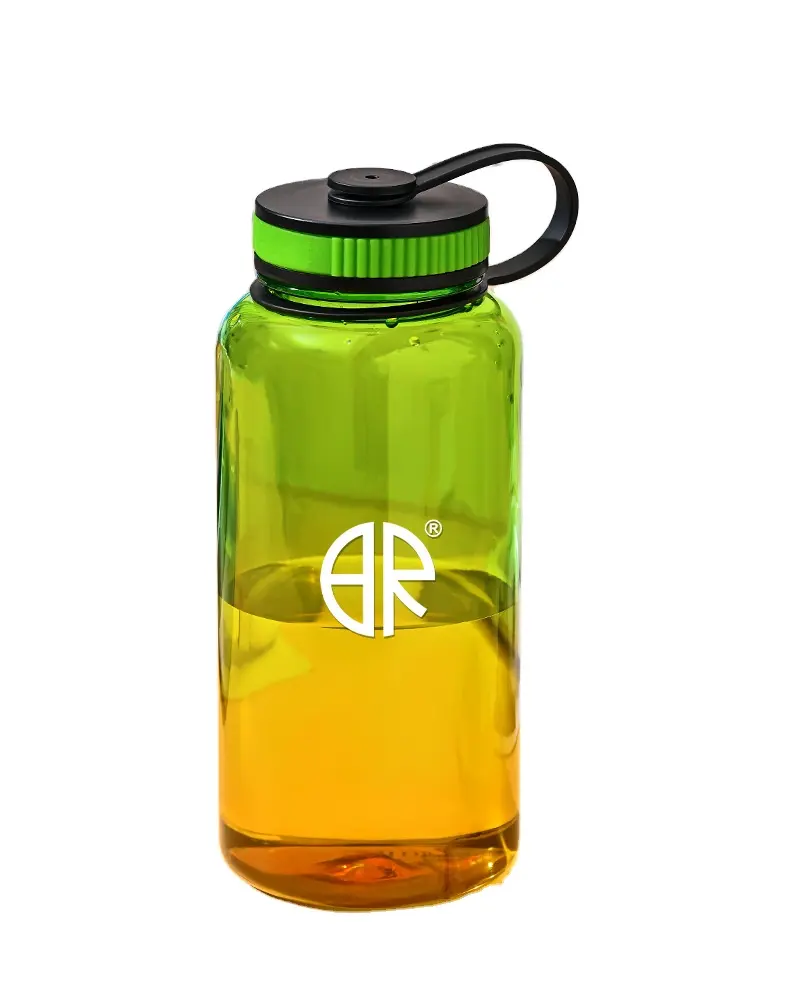ขวดน้ำ1L พลาสติก nalgenes แบบปากกว้างสำหรับเดินทางทรงสปอร์ตพร้อมที่จับปราศจาก BPA