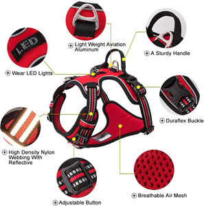 Outdoor Gear 3M Reflective Nylon Washable Breathable Adjustable No Choke Durable <b>Pet</b> <b>Harness</b> and Leash Set for Dogs - Product Image 3