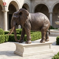 Statue d'éléphant en bronze grandeur nature pour décoration de jardin et de parc, avec impression par gravure et moulage, à vendre