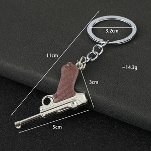 Yujiantong periferico pistola piccola lega modello Mini <span class=keywords><strong>Luger</strong></span> P08 metallo portachiavi ciondolo - Product Image 2
