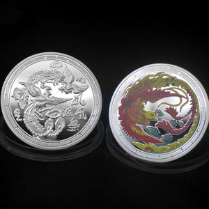 Creature mitiche Phoenix porta fortuna Phoenix modello colorato oro placcato <span class=keywords><strong>argento</strong></span> oro da collezione moneta commemorativa - Product Image 1