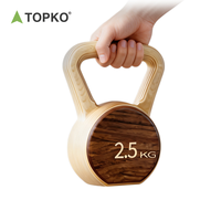 Kettlebell de musculation TOPKO, kettlebell professionnel de qualité supérieure en noyer noir