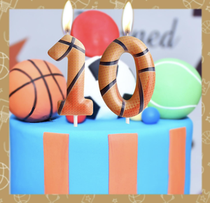 Vela de Aniversário de Basquete 0-9 Anos, Castanha, Temática de Basquete, Topo de Bolo de Feliz Aniversário para Menino, Menina, Criança - Product Image 5