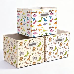 2025 nouveau Style européen 3 Pack ensemble Offre Spéciale usine personnalisé dessin animé Durable imprimé tissu tissu jouet boîte de rangement - Product Image 1