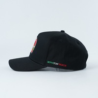 Gorra de Béisbol Personalizada de Alta Definición con Parche Tejido, Logotipo Detallado Multicolor, Gorra de Algodón Negra Estilo Dad Hat, Estructurada de 5 Paneles