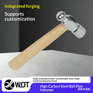Marteau <span class=keywords><strong>à</strong></span> tête sphérique en <span class=keywords><strong>acier</strong></span> <span class=keywords><strong>à</strong></span> haute teneur en carbone, manche en bois, 150 mm, résistant <span class=keywords><strong>à</strong></span> l'usure et aux chocs, OEM Shandong, usage domestique et industriel - Product Image 2