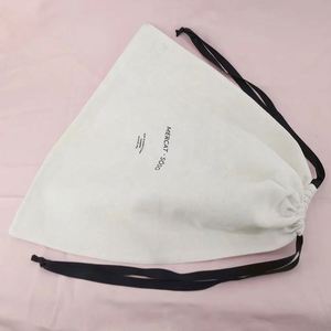 Sac de shopping promotionnel en coton et lin, grand format, imprimé avec logo personnalisé, sac de rangement solide réutilisable en mousseline pour chaussures et sous-vêtements - Product Image 2