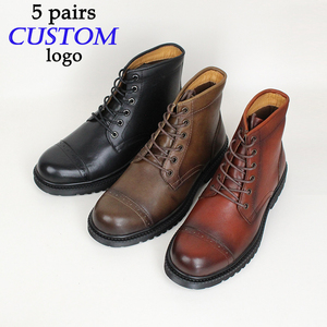 Bottes en cuir véritable pour hommes, à lacets, style football/soccer, chukka, moto, avec caractéristiques souples pour l'été - Product Image 6