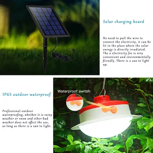 Luz pendente solar para exterior, luz solar LED 3 ajustável, brilho ajustável, luz solar IP65 à prova d'água para pátio, loja, garagem