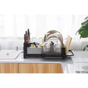 New product launch 2 tiers kitchen dish rack worktop drainer tray