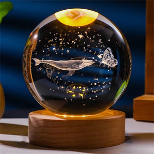 Júpiter Sistema Solar planeta Luna nebulosa Saturno 3D bola de cristal LED luz de noche Regalo de Cumpleaños Día de San Valentín Amigo presente - Product Image 3
