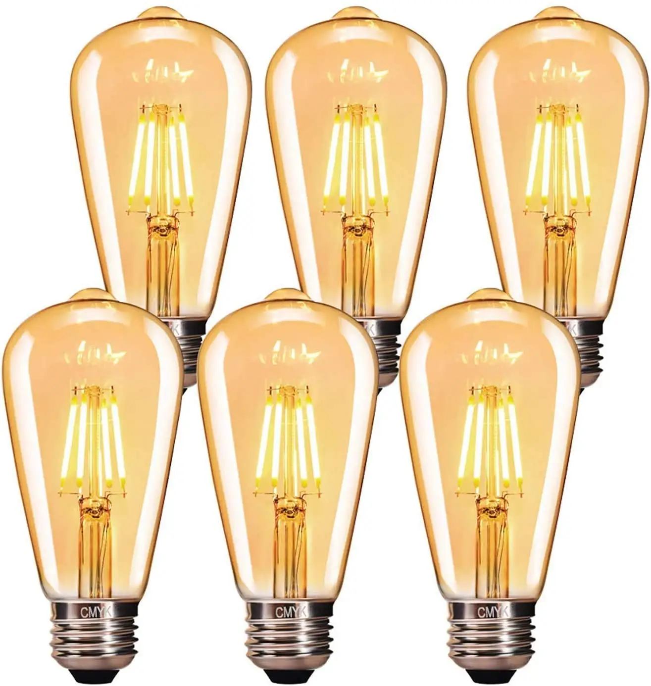 Wholesale Price Edison Vintage Lightbulb E27 4W Dimmable 6W 2700K 4000K E27 Retro ST58 ST64 Decorative LED Filament Bulb