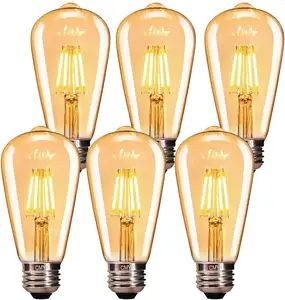 Bombilla de luz Vintage Edison E27, 4W, regulable, 6W, 2700K, 4000K, E27, Retro, ST58, ST64, filamento LED decorativo, precio al por mayor