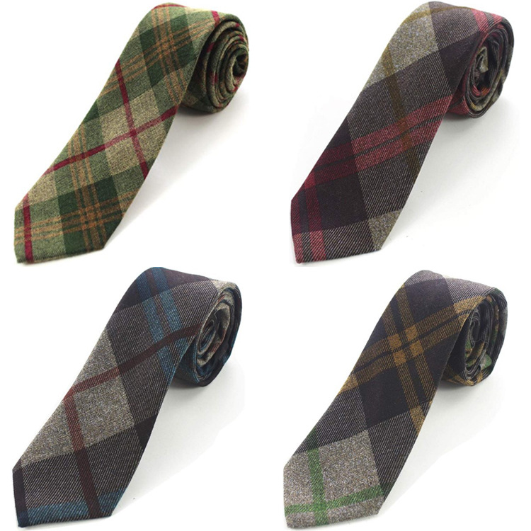 Оптовая продажа, международная торговля, шерстяной галстук 6 см, мужской Клетчатый Повседневный упрощенный галстук