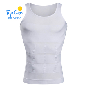 Top One Hombres Adelgazamiento Elástico Esculpir Chaleco Body Shapewear Corsé para Tummy Cintura Camisa de pérdida de peso - Product Image 1