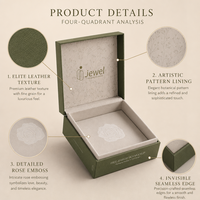 Boîte à bagues d'emballage de boucle d'oreille de mariage de fiançailles en papier double de luxe avec logo personnalisé