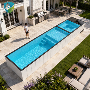 <span class=keywords><strong>Piscine</strong></span> hors sol en fibre de verre facile à installer, petite <span class=keywords><strong>piscine</strong></span> de plongeon extérieure pour jardin, patio, villa - Product Image 3