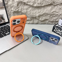 Funda magnética esmerilada original para iPhone 17 16 15 14 Pro Max con soporte mate y marco de cámara convertido, cubierta trasera