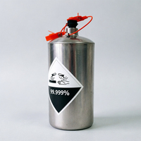 Seau de sécurité en acier laminé à froid de la marque HY, 34,5 kg, finition argentée, anti-corrosion, étanche, capacité de 2,8 L, diamètre 13 cm/haut