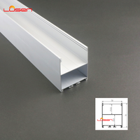 LS-109 58*70MM LED Bande En Aluminium Canal PC Diffuseur Couverture Lumière Linéaire LED Profil Échantillon Suspension Coupe Service Disponible