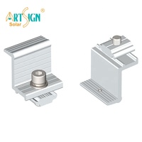 Signe d'art vente en gros de pince d'extrémité solaire MID réglable en aluminium pour système de support de panneau solaire Fixation de structure pinces d'extrémité en aluminium