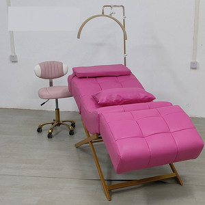 Lit de massage de luxe moderne en cuir PU ou en laine d'agneau, lit de beauté incurvé pour salon de beauté - Product Image 4