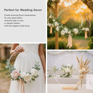 Cercles en métal faits à la main pour artisanat, macramé, attrape-rêves, centres de table floraux, cercles de mariage, couronnes DIY - Product Image 4