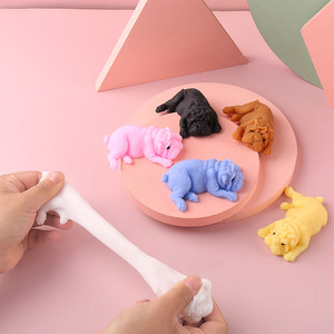 SIHE Classic Soft Squeeze Bulldog Shaped Plastic Fidget Ornament Lying Dog Stress Relief Decor - Product Image 3