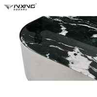 Table basse en marbre naturel YinXing C862 avec pieds en métal, design minimaliste, montage facile pour salon, meubles de maison