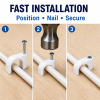 Fabricant OEM, service de qualité professionnelle, clips pour câbles, taille personnalisée, pince à fil en plastique blanc, 4 mm, 7 mm, 10 mm