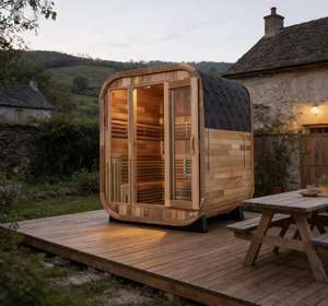 Sauna extérieur carré écoénergétique pour la détente en vacances et les spas commerciaux – Grande qualité supérieure et longue durée de vie - Product Image 1