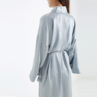 Robe de nuit en soie teintée pour femmes Robe longue Pyjama Vêtements de nuit Pyjama Ensembles de vente en gros 100% Vêtements d'hiver en soie pour femmes tissées adultes
