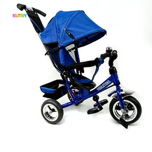 Bebê triciclo trike carrinho-on pedal carro para crianças, 4 em 1 bebê triciclo com dossel, bebê pequeno triciclo para 2 anos de idade com en71 ce