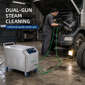 Limpiadora a Vapor <span class=keywords><strong>de</strong></span> Doble Pistola <span class=keywords><strong>de</strong></span> 12KW, Industrial y Comercial, 8-13 Bares, Alta Presión, para Lavado <span class=keywords><strong>de</strong></span> <span class=keywords><strong>Autos</strong></span>, 170-200°C, Móvil - Product Image 3