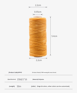 Cordon plat tressé fait main en cire 1mm, petit rouleau 150D, pour couture cuir, 50m, lacets de chaussures, vente en gros - Product Image 6