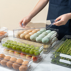 24-trứng Công suất Stackable nhựa tủ lạnh trứng chủ tổ chức bền không gian tiết kiệm Thiết kế <span class=keywords><strong>deviled</strong></span> trứng tàu sân bay cho nhà bếp sử dụng - Product Image 1