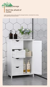 Wayon Modern <strong>White</strong> Wooden Living Room Storage Cabinet with 4 <strong>Drawers</strong> and 1 Door Functional Home Furniture - Product Image 4