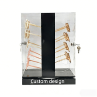 Étui de présentation pour lunettes en acrylique verrouillable |   Vitrine rotative pour lunettes de soleil avec éclairage LED pour magasin de détail