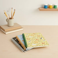 Carnet scolaire A4 à spirale avec couverture en tissu, motif Chiot de Jardin des Fêtes, 200 pages, impression UV, multicolore, logo personnalisé