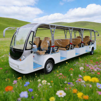 Bus électrique touristique populaire à deux places, blanc, 14 places, pour usine et aéroport, mini-bus électrique panoramique