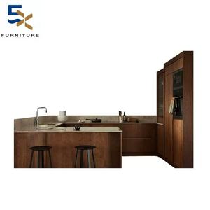 Erxi ücretsiz tasarım ısmarlama katı ahşap Vintage stil açık mutfak dolapları yemek odası mutfak antika Modern - Product Image 5