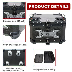 WENDUN Fabrication directe, boîte à bagages pour <span class=keywords><strong>moto</strong></span> de 45L, boîte latérale en aluminium gaufré coloré, excellent matériau en alliage pour l'utilisation de bagages - Product Image 4