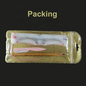 D 12 cặp Silicone trang điểm vĩnh viễn lông mày Lập Bản Đồ Stencil với dây đeo có thể điều chỉnh microblading Brow định hình mẫu công cụ cai trị - Product Image 2