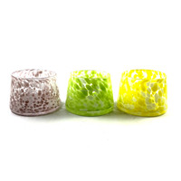 Bocaux en verre avec cloche et couvercle, bocal de printemps Opaque rose jaune vert pour la fabrication de bougies, pot à bonbons en verre de cristal avec couvercle, conteneur en cire BR
