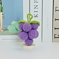 Porte-clés tricoté à la main en forme de grappe de raisin, accessoire de sac en alliage, petit cadeau