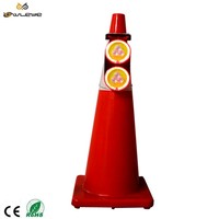 Feu de signalisation solaire à LED pour cône de circulation, étanche IP66, réflecteur diamant, distance visuelle >800m, modes de clignotement multiples